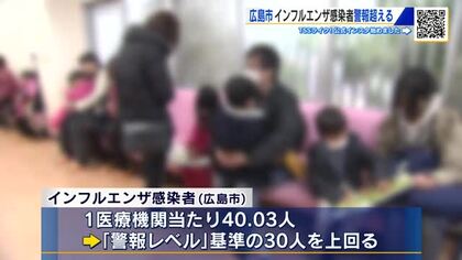広島市のインフルエンザ患者数『警報レベル』超え　過去１０年間でもっとも早いペース　さらに拡大する恐れ
