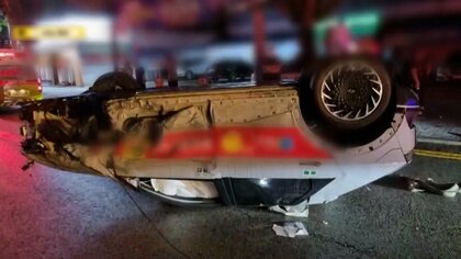 【恐怖】EVタクシーが暴走…時速188kmで“ブレーキ利かず”　信号待ちの車に激突し250ｍ飛ばされる　韓国・テグ