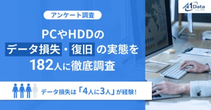 【アンケート調査】データ損失は「4人に3人」が経験！PCやHDDのデータ損失・復旧の実態を182人に徹底調査