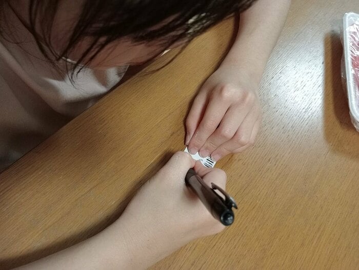 バーコードシールを制作中