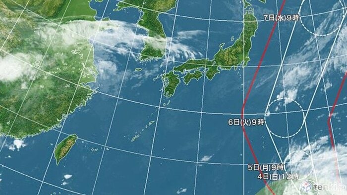 台風27号の進路予想図　日本気象協会 tenki.jpより