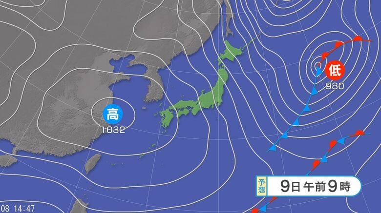 【雪の予想】北陸60センチ、関東甲信50センチ、北海道・東北40センチ、東海・近畿30センチ、中国25センチ、四国15センチ、九州北部10センチ　24時間予想降雪量（9日午後6時まで・多い所で）｜FNNプライムオンライン