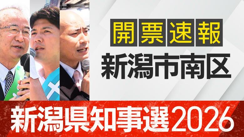 【開票速報】新潟知事選　新潟市南区・開票率100％　花角氏が土田氏・安中氏に大差｜FNNプライムオンライン