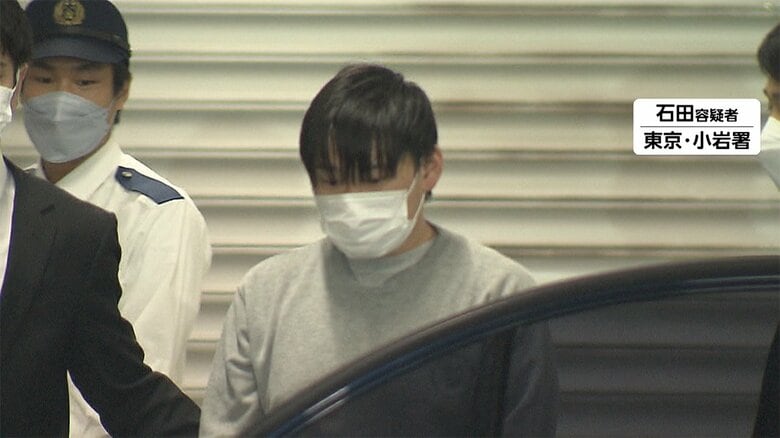 逮捕された石田悠介容疑者(23)(11月29日 小岩署)