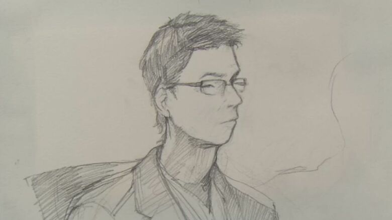 2月4日の木村被告　法廷内イラスト