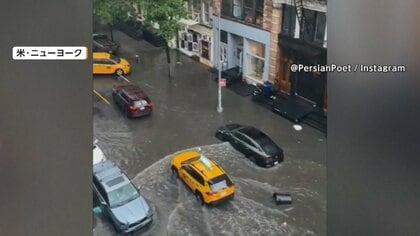 大雨による洪水被害で道路冠水…地下鉄も浸水　ニューヨーク　街に濁流…流される子どもをロープで救出　4人死亡　ベトナム