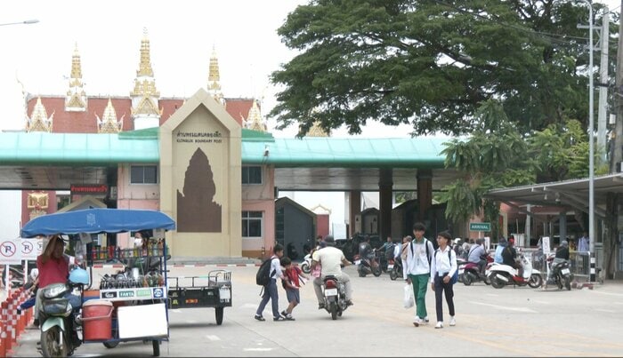 タイ中部、カンボジアとの国境沿いの町アランヤプラテート（2025年7月22日）