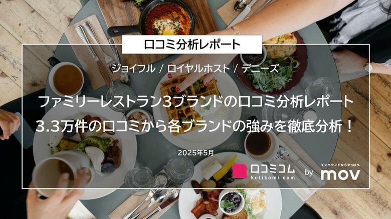 【ファミリーレストラン3ブランドの口コミ分析レポート】3.3万件の口コミから各ブランドの強みを徹底分析!