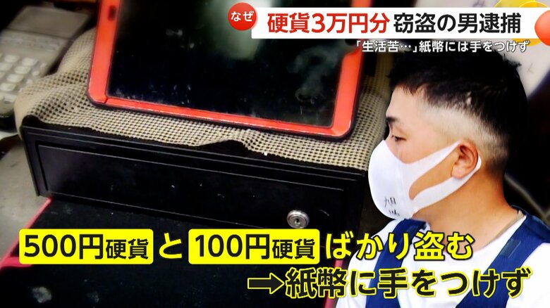 「なぜ？500円玉と100円玉だけ」紙幣には手をつけず…硬貨3万円分を窃盗か　鈴木祐平容疑者（30）逮捕「生活苦で…」｜FNNプライムオンライン