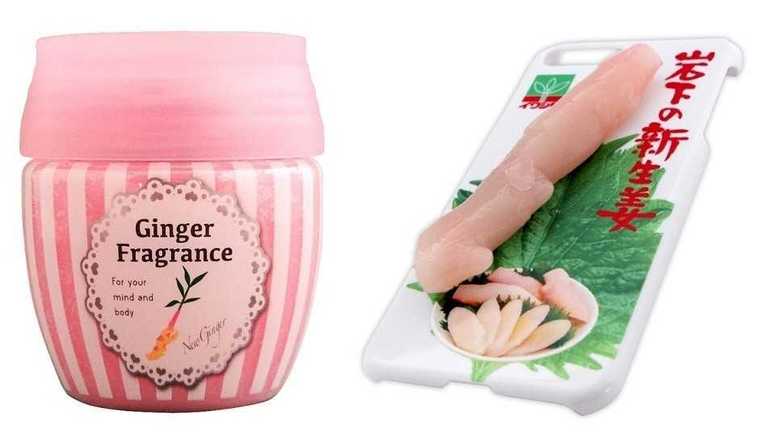 (左)Ginger Fragrance~岩下の新生姜の香り~ (右)iPhone 7 Plus・8 Plus用ケース