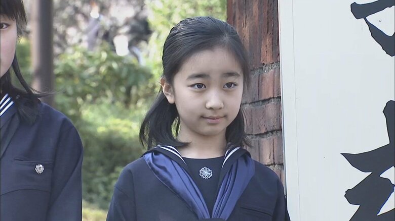 学習院中・高等科入学式の時の佳子さま（2007年4月）