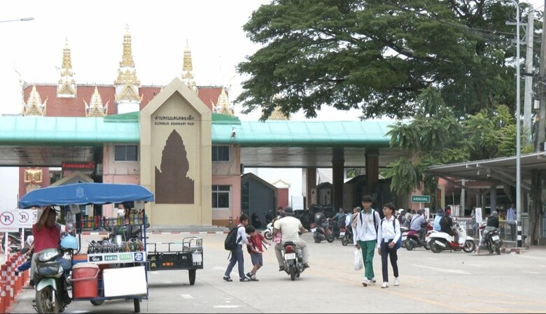 タイ中部、カンボジアとの国境沿いの町アランヤプラテート（2025年7月22日）