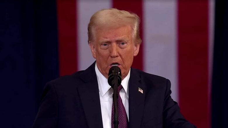 就任演説でアメリカ第一主義を推し進める決意を宣言（1月20日）