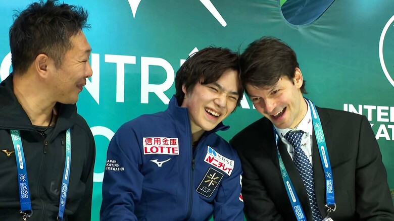 キスクラでは悔しそうな表情に（2024年世界選手権）