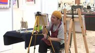自閉症の画家・太田宏介作品展　会場でライブペイント披露　岩手県盛岡市