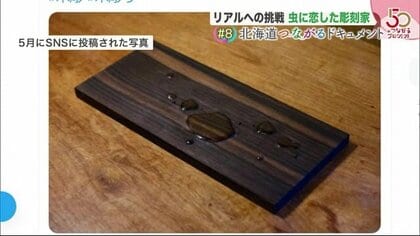 これが木彫り！SNS17万いいね「チョウと水」超絶リアル表現力…