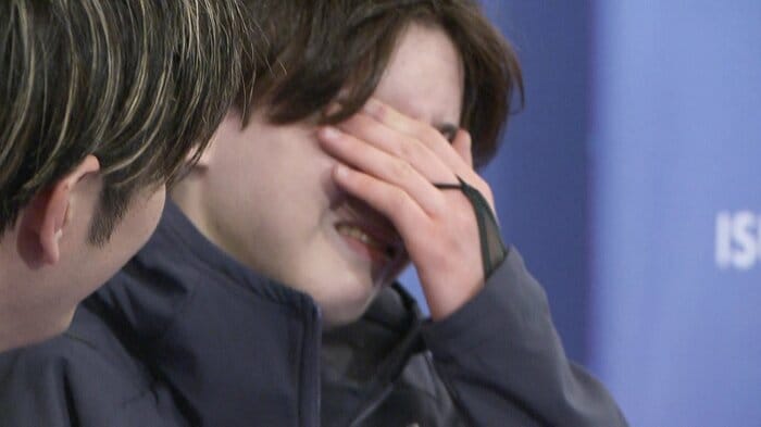 得点が発表されると涙を浮かべた中田