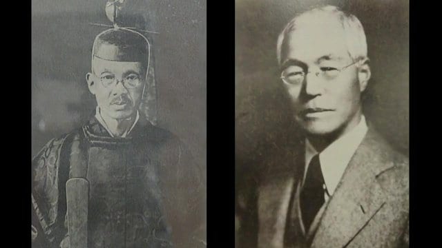 左:国重氏 右:朝河貫一博士