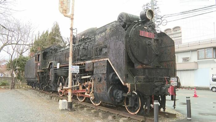 飯田市の扇町公園に置かれているSLの車両