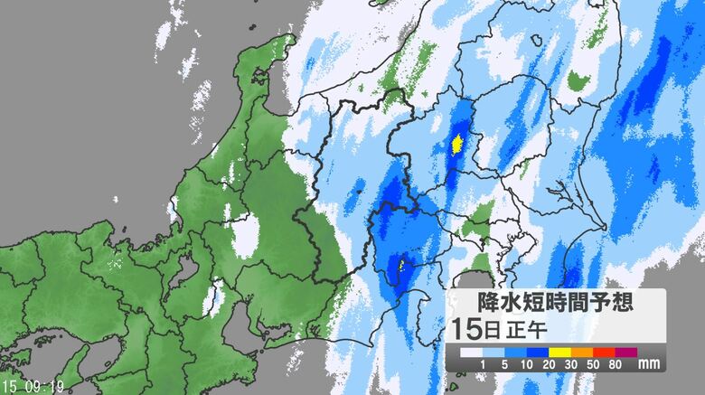 関東甲信地方で「大雨」のおそれ「警報」発表地域が拡大する可能性　24時間予想降水量は関東地方北部・南部・甲信地方150ミリ、伊豆諸島100ミリ（16日午前6時まで・多い所で）｜FNNプライムオンライン
