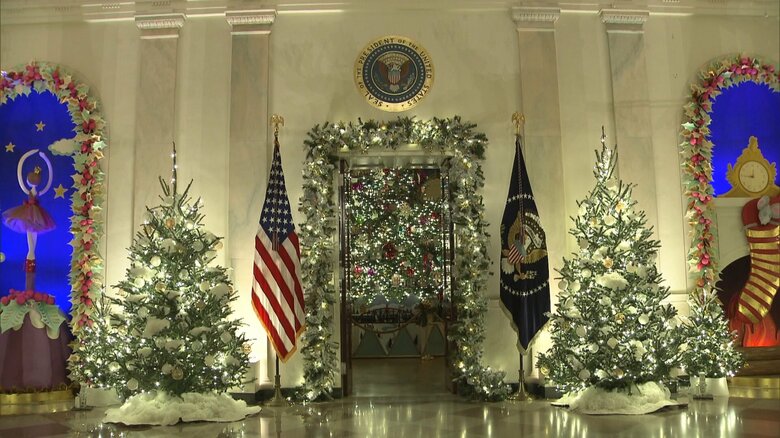 ホワイトハウスが“おとぎの国”に…毎年恒例クリスマスの装飾　300人のボランティアが飾り付け｜FNNプライムオンライン
