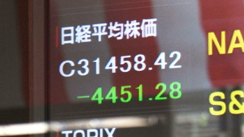 日経平均株価（8月5日の終値）