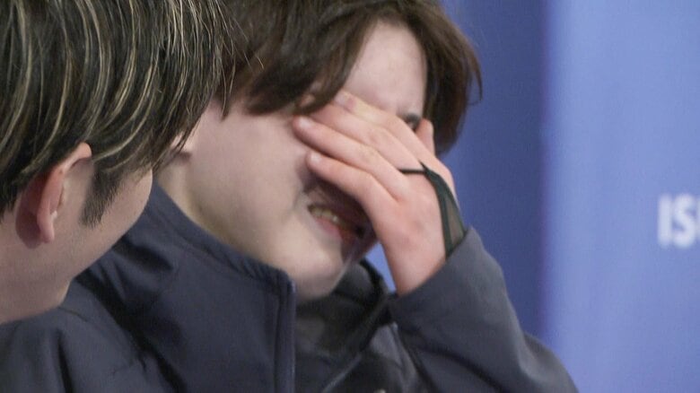 得点が発表されると涙を浮かべた中田