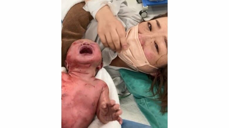 山田さんは里帰り中に被災したが　無事に元気な赤ちゃんが生まれた