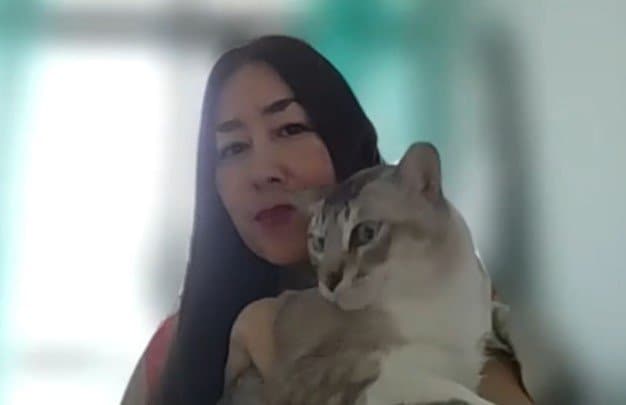 オンライン取材中にも乱入