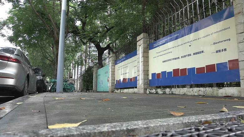 男子児童が歩いていた通学路（広東省深セン市）