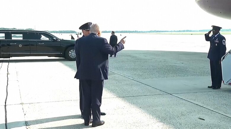 トランプ大統領がカタールから贈られた新しい大統領専用機へ