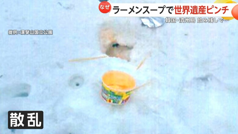 世界遺産の山道で撮影された写真（漢拏山国立公園提供）