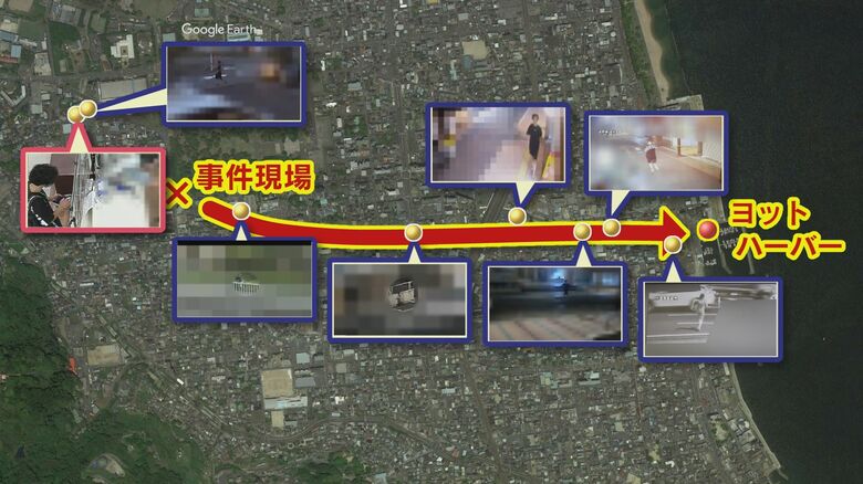 防犯カメラに映る八田與一容疑者の姿