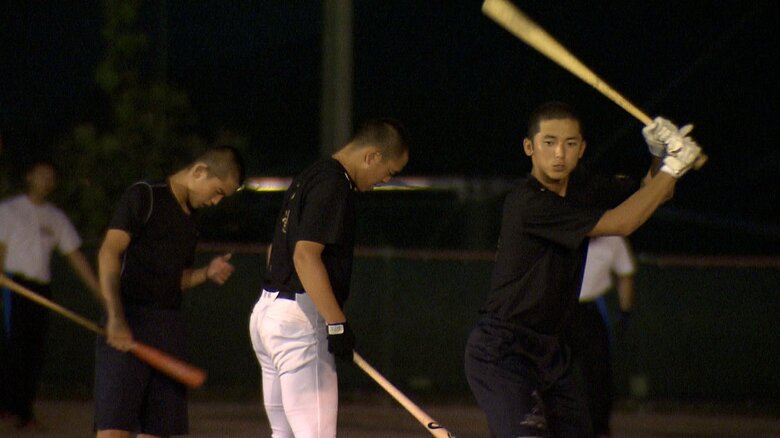 広陵高校時代、練習に励む宗山塁