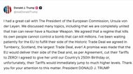 トランプ大統領　EUに7月4日までの関税撤廃要求　履行なければ追加関税警告