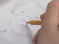 「マスクの描き方練習になった」と話す参加者も…若手警察官向け『似顔絵』描き方講習会 ベテランがコツ伝授