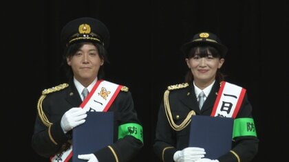 沙羅さん「紅白の司会より緊張します」　ものまねタレント たむたむさん、沙羅さんらが一日署長として特殊詐欺などへの注意呼びかけ