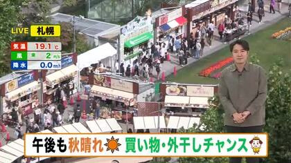 【北海道の天気 30日(水)】きょうは秋晴れ！買い物や外干しにおすすめ　あすから雨風強まり 日本海側は警報級の暴風のおそれも