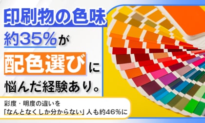 印刷物の色味、約35％が配色選びに悩んだ経験あり。彩度・明度の違いを「なんとなくしか分からない」人も約46％に