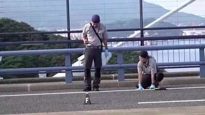 女神大橋でバイクによる死亡事故　男性が運転中にガードパイプに衝突