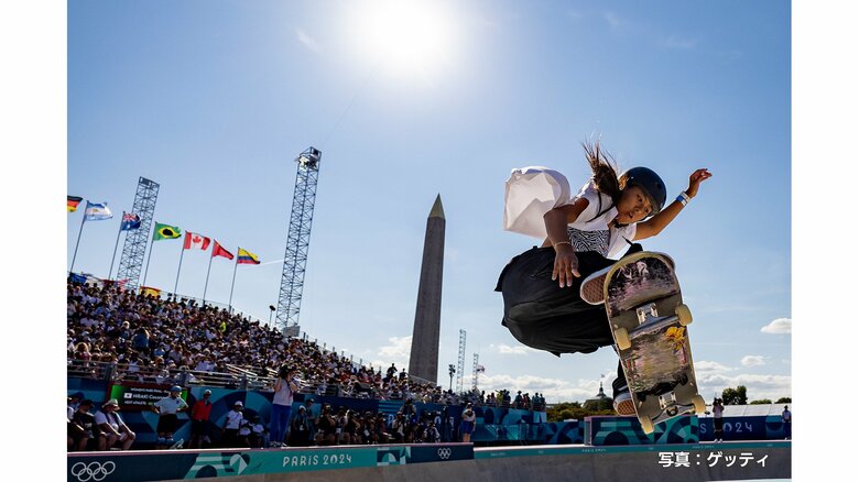 パリ五輪　スケートボード女子パーク決勝　開心那が銀メダル｜FNNプライムオンライン