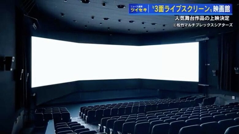 新広島駅ビル7階に“次世代型”の映画館　ワイドな「3面ライブスクリーン」が広島初登場　3月24日オープニングに人気舞台作品の上映決定！｜FNNプライムオンライン