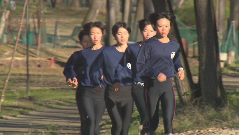 長野東高校女子駅伝部の練習