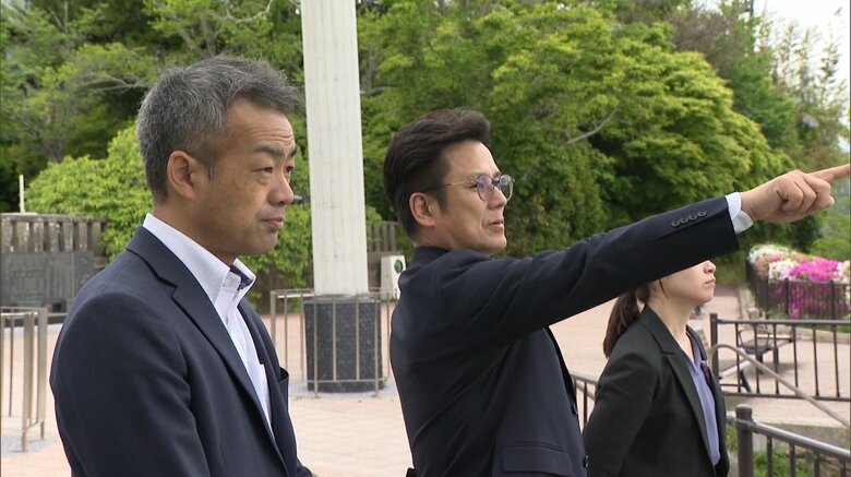 石巻市 危機対策課 阿部雄大課長の案内を受ける内閣府防災 桝谷有吾企画官 2026年5月14日