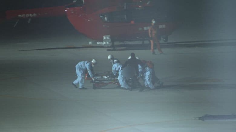 福岡和白病院に搬送される救助者