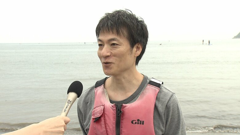 家族4人で参加した父親。「あんなに遠くまで行けるとは思っていなかった」と笑顔を見せた