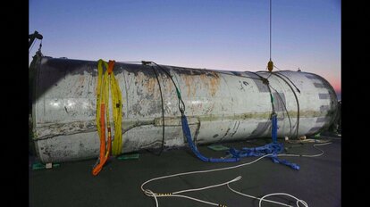 「万里鏡1号」打ち上げに失敗、韓国軍が引き上げた「千里馬1型」の残骸（6月15日）