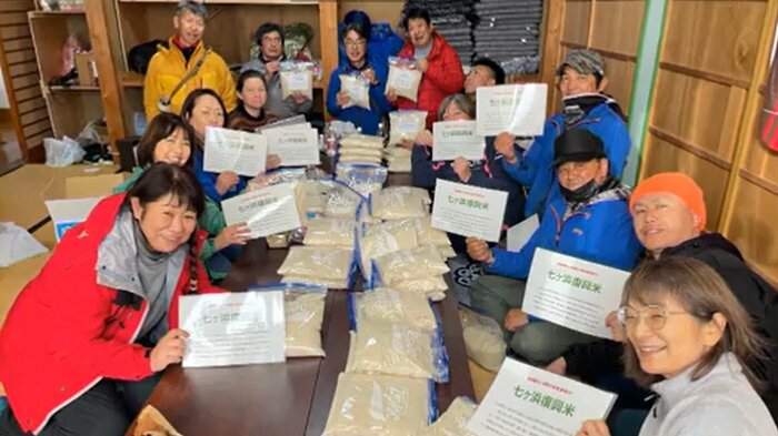 前回は「七ヶ浜復興米」を届けた