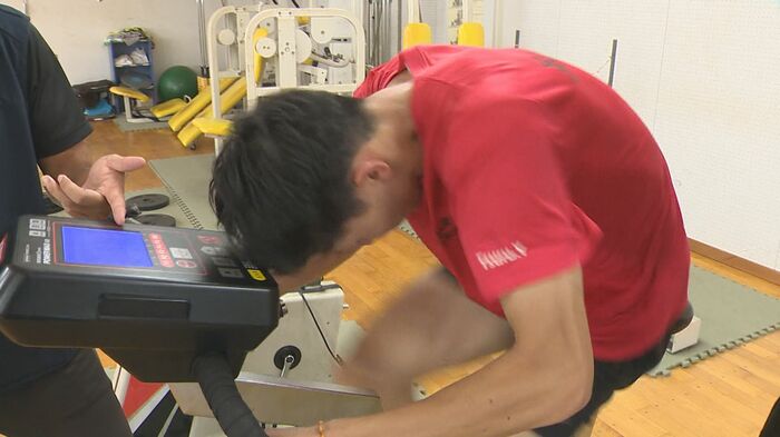 自転車を漕ぐ練習