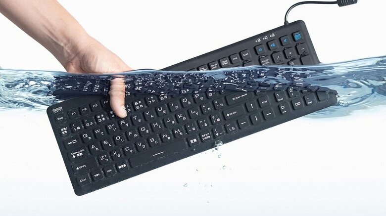 水で丸洗いOKのキーボードが登場…材質に抗菌剤も　水中にどのくらい入れて大丈夫か聞いた｜FNNプライムオンライン